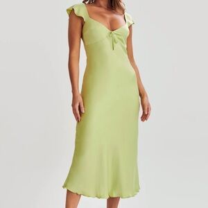 Meshki Chantal Short Sleeve Satin Mini Dress